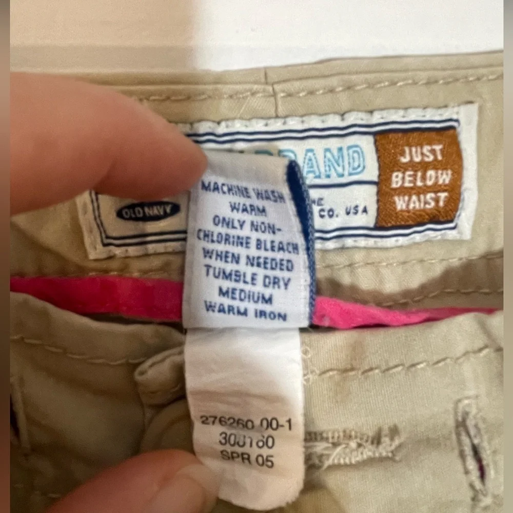 Old Navy Y2K Tan Khaki Wide Leg Ladies Cotton Chino Pants Size 6 Low Rise
